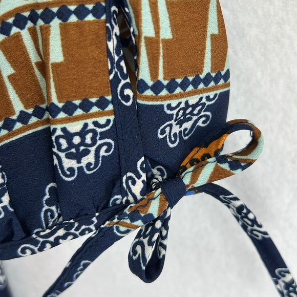 Speed Control Boho Dress Women’s Sz M Navy/Brown/Gold 100% Polyester Like New - Picture 4 of 11